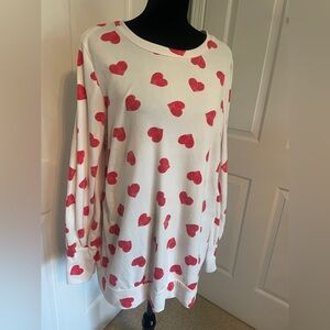 First Love by Lovelyn Heart Long Sleeve Lightweight Sweatshirt - XL